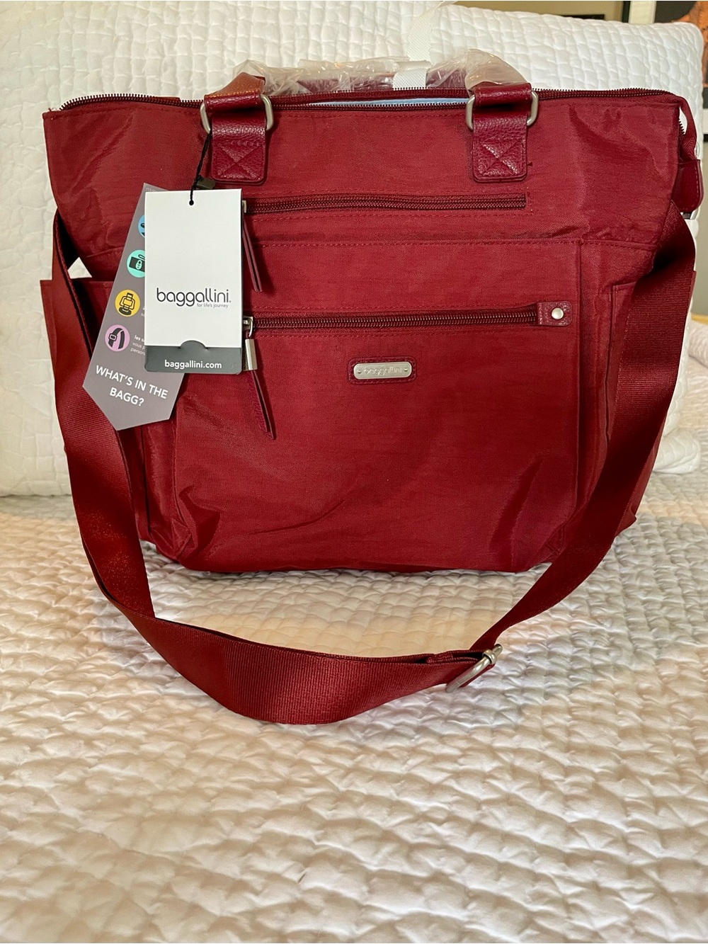 Baggallini Red 3-in-1 Convertible Backpack